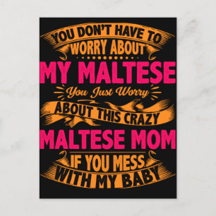 Crazy Maltese Mama Postkarte