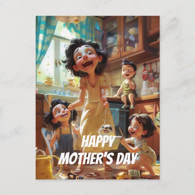 Crazy Mama Postkarte (Vorderseite)