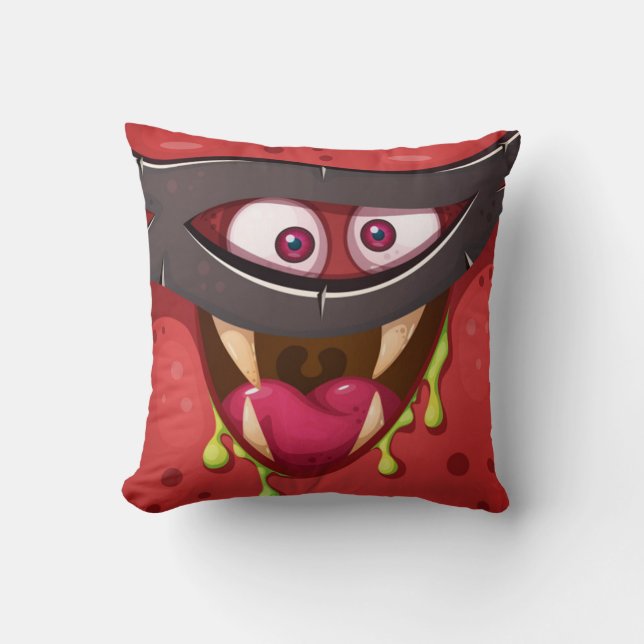 Crazy Masked Red Monster Kissen (Vorderseite)