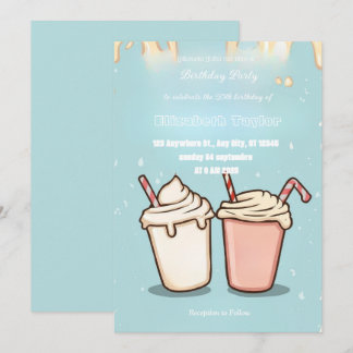 Crazy Milkshake Party Invitation – Colorful Sweet Einladung