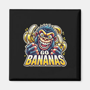 Crazy Monkey Go Bananas Aufkleber Magnet