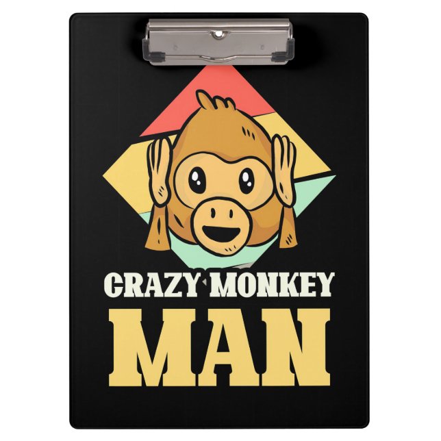 Crazy Monkey Man Klemmbrett (Vorderseite)