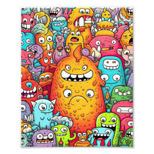 Crazy Monster Doodles Fotodruck