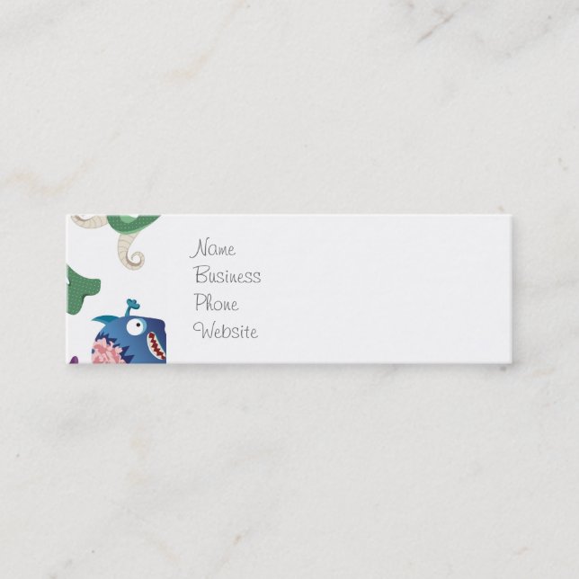 Crazy Monsters Spaß Farbenfrohe Muster für Kinder Mini Visitenkarte (Vorderseite)