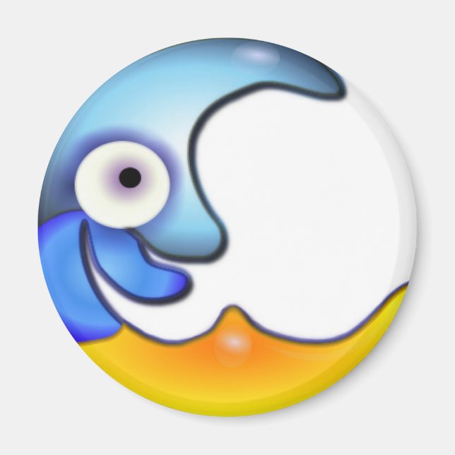 Crazy Moon Cartoon Magnet (Vorne)