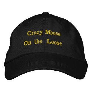 Crazy Moose auf der Lose Bestickte Baseballkappe