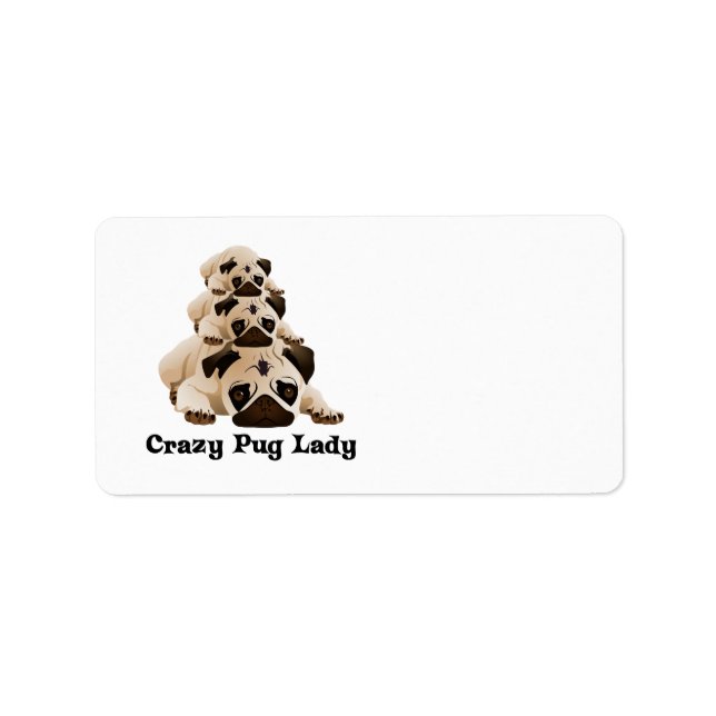 Crazy Mops Lady Adressaufkleber (Vorne)
