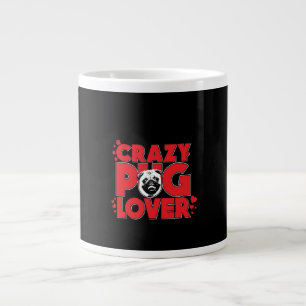 Crazy Mops Lover Mops Owner-Geschenk Jumbo-Tasse