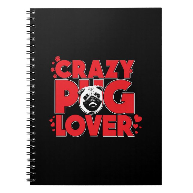 Crazy Mops Lover Mops Owner-Geschenk Notizblock (Vorderseite)