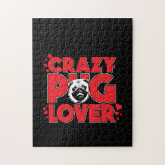Crazy Mops Lover Mops Owner-Geschenk Puzzle