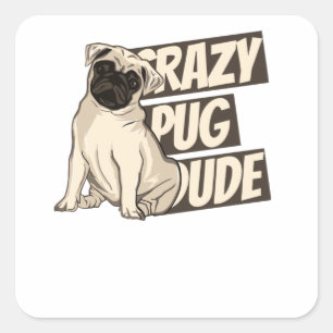 Crazy Mops Typ Quadratischer Aufkleber