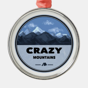 Crazy Mountains Montana Camping Ornament Aus Metall