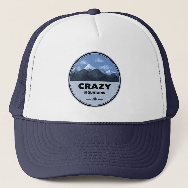 Crazy Mountains Montana Camping Truckerkappe (Vorderseite)