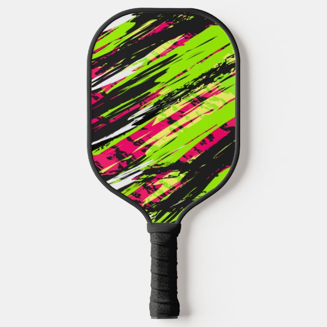 Crazy Multi-Color Racing Hintergrund Pickleball Schläger (Vorderseite)