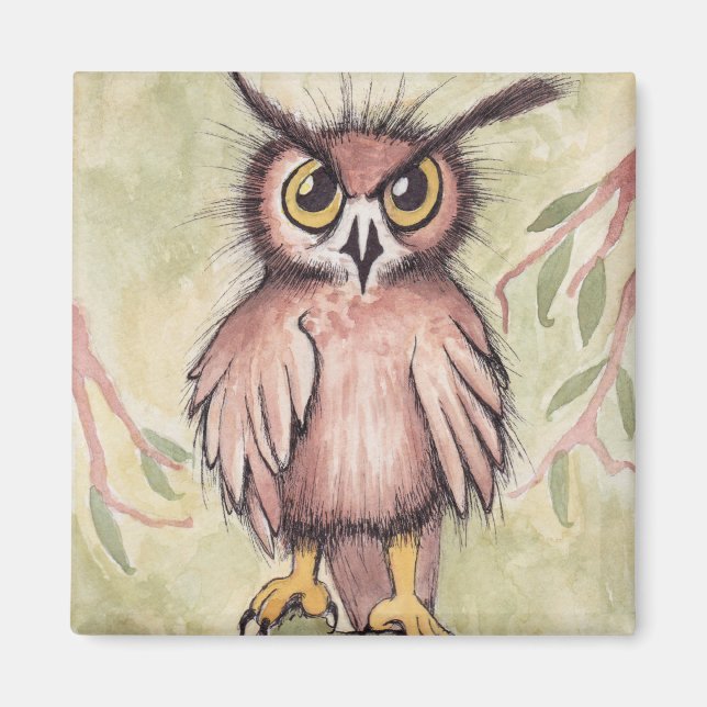 Crazy Niedlich Owl Magnet (Vorne)