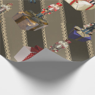 Crazy Nutcrackers Stehend auf Geschenke Brown Geschenkpapier