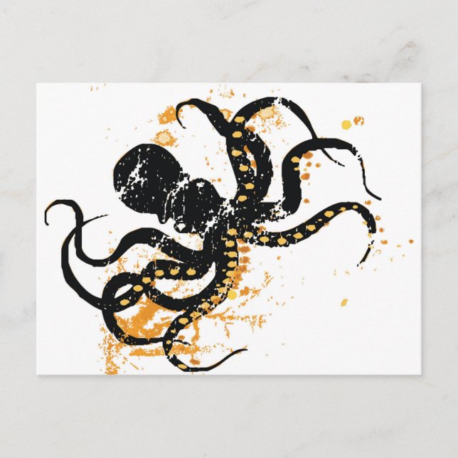 Crazy Octopus Postkarte (Vorderseite)