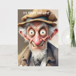 Crazy Old Man für das Ältere Geburtstag. Karte