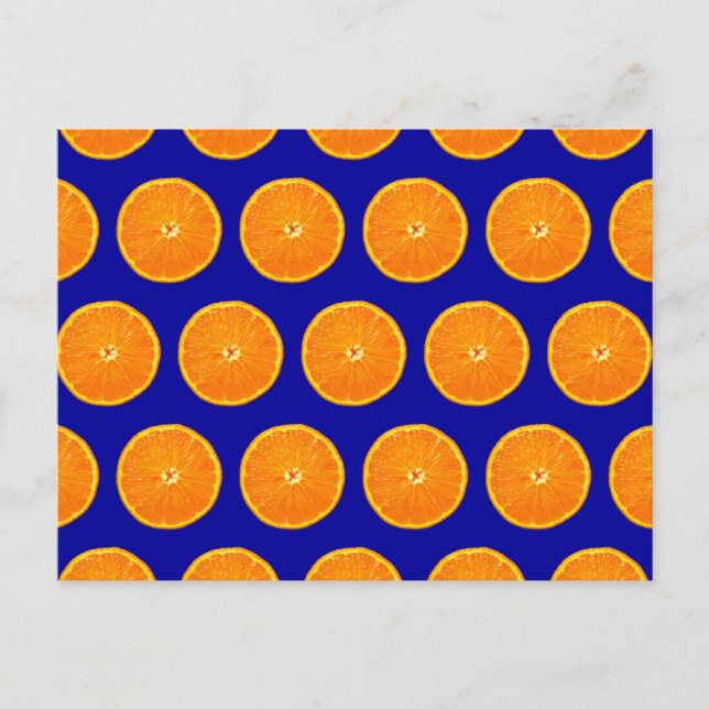 Crazy on Clementines - Blau Postkarte (Vorderseite)