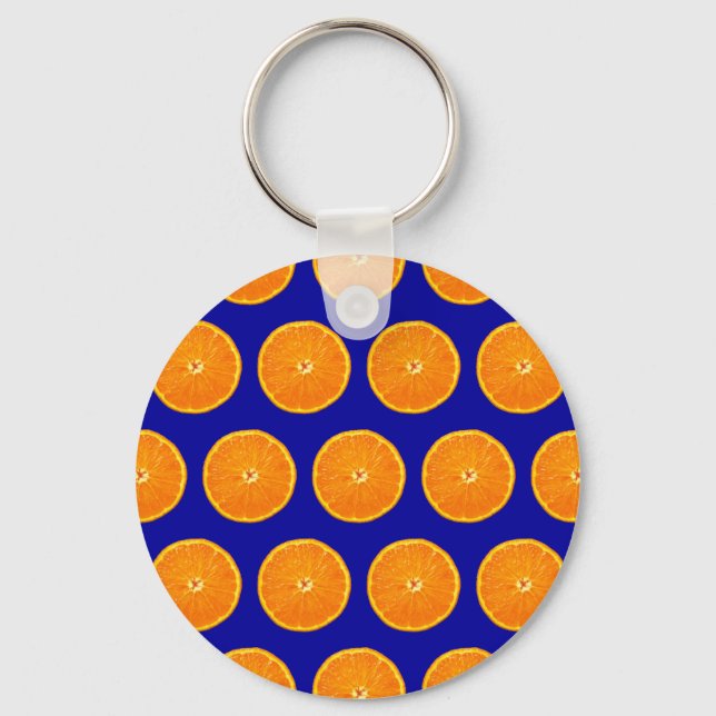 Crazy on Clementines - Blau Schlüsselanhänger (Vorderseite)