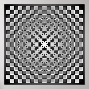 Crazy Optical Illusion - Morphing Metal Square Poster