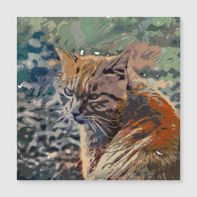 Crazy Paint - Katze 2 Magnetkarte (Vorderseite)