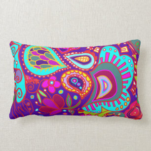 Crazy Paisley TWO seitlich Lumbar LILA & JADE Lendenkissen