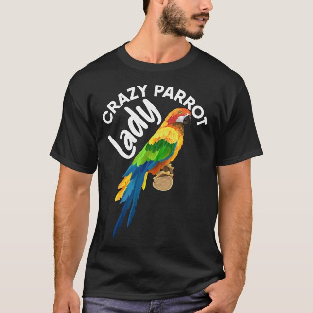 Crazy Parrot Lady Bird Tropical Summer Trip Vacati T-Shirt (Vorderseite)