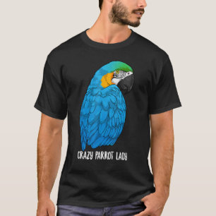 Crazy Parrot Lady Blue und Gelb Macaw Parrot Ara T-Shirt