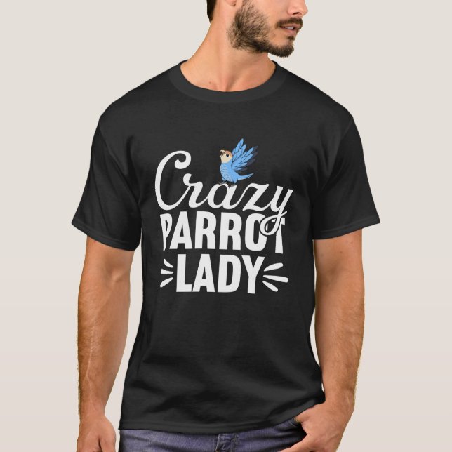Crazy Parrot Lady Peach faced Blue Lovebird T-Shirt (Vorderseite)