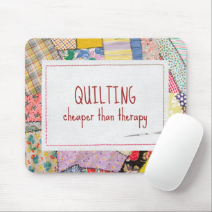 Crazy Patchwork Quilt mit Fun Quote Mousepad