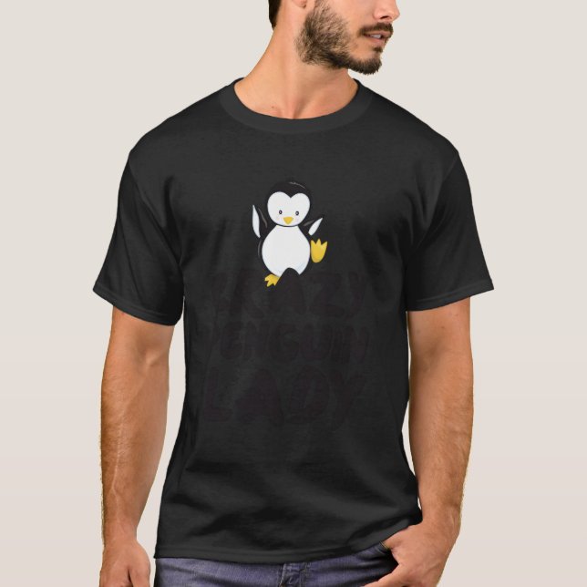 Crazy Penguin Lady Funny Penguin Geschenke T-Shirt (Vorderseite)