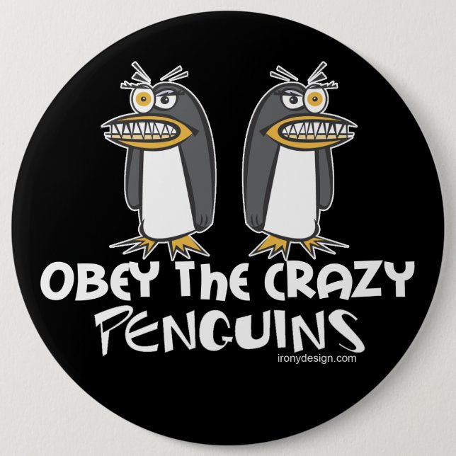 Crazy Penguins Button (Vorderseite)