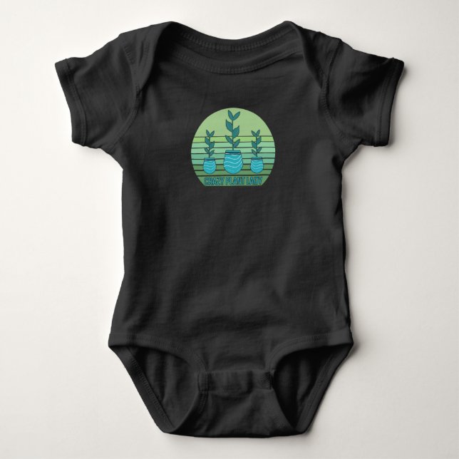 Crazy Pflanze Lady Baby Strampler (Vorderseite)