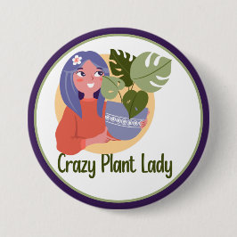 Crazy Pflanze Lady Button