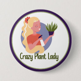 Crazy Pflanze Lady Button