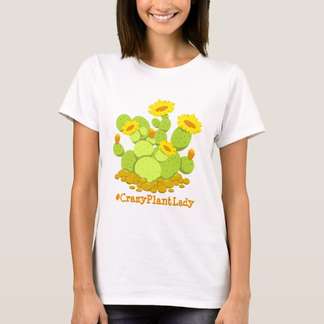 Crazy Pflanze Lady Cactus Floral Funny Geschenk fü T-Shirt (Vorderseite)