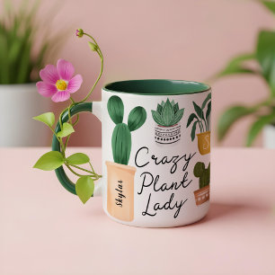 Crazy Pflanze Lady   Chic Watercolor Potcolor Pfla Kaffeetasse