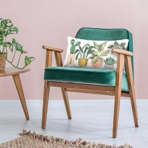 Crazy Pflanze Lady | Chic Watercolor Potcolor Pfla Lendenkissen