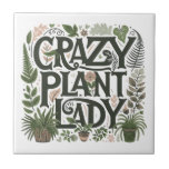 Crazy Pflanze Lady Fliese<br><div class="desc">Niedliche verrückte Pflanze Lady Spaß Keramik Fliesen, mit dekorativem Typ und grünen Grünflächen und Pflanze. Geschenke es einem begeisterten Pflanze-Liebhaber, Gärtner, Landschaftsgärtner. Ein perfektes Produkt für ein Pflanze Kinderzimmer. Ideal für Ihren Töpfschuh oder sie vergossen. HINWEIS: Beim Karo haben Sie die Möglichkeit, einen Rahmen zu der Kachel hinzuzufügen, ODER ihn...</div>