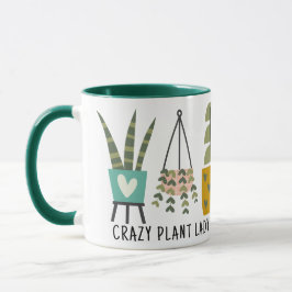 Crazy Pflanze Lady Fun Potted Pflanze Grün Tasse