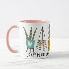 Crazy Pflanze Lady Fun Potted Pflanze Rosa Tasse