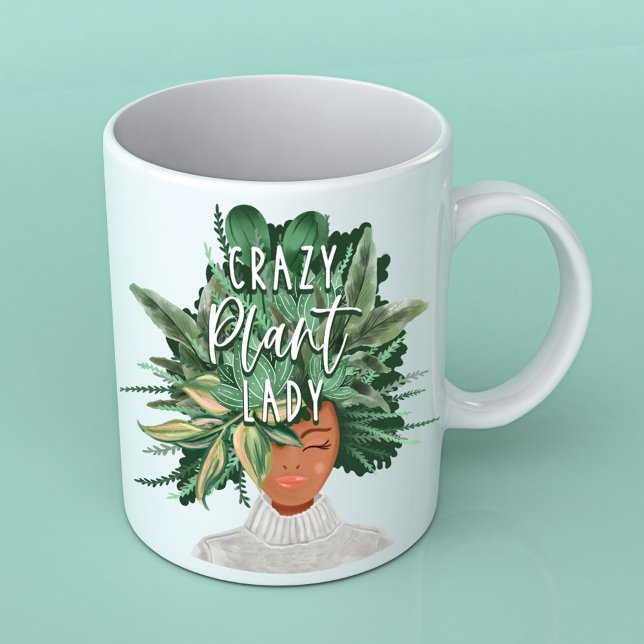 Crazy Pflanze Lady Fun Wasserfarbe Pflanze Lady Ha Kaffeetasse (Von Creator hochgeladen)