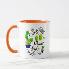 Crazy Pflanze Lady Funny Cactus Personalisiert Tasse