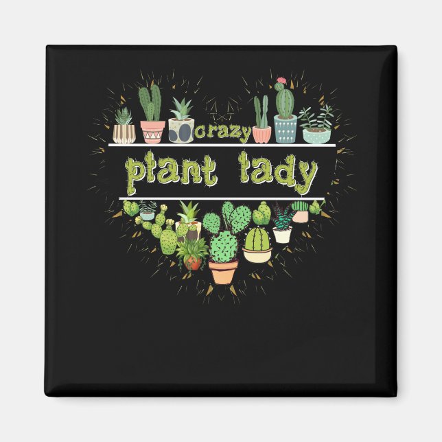 Crazy Pflanze Lady Heart Cactus Magnet (Vorne)