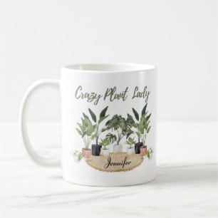 Crazy Pflanze Lady Kaffee Tasse