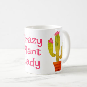 Crazy Pflanze Lady Kaffee Tasse Geschenk mit niedl