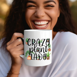 Crazy Pflanze Lady Kaffee Tasse mit gepolsterten P