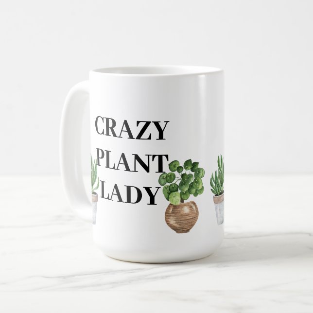 Crazy Pflanze Lady Kaffeetasse (Vorderseite Links)