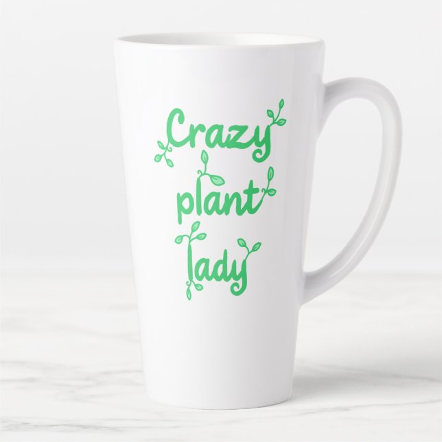 Crazy Pflanze Lady Latte Tasse (Rechts)